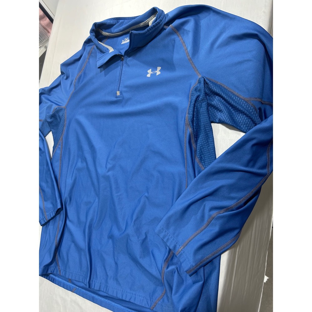 Under Armour Mens XL Blue Quarter Zip Pullover Long Sleeve Athletic Shirt